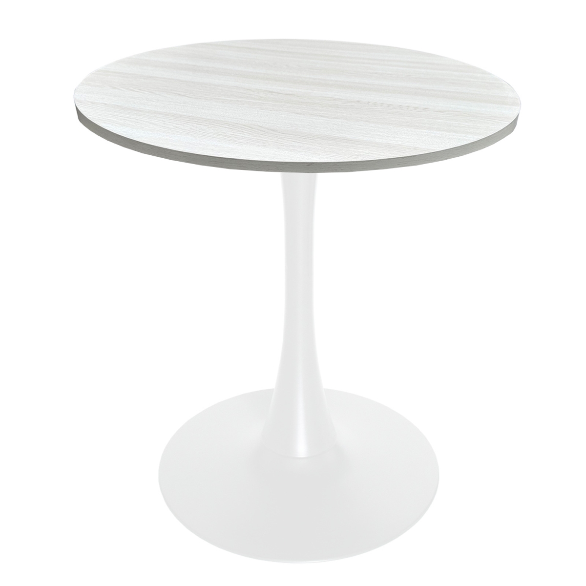 BTW-27LNW Bristol Dining Table, White Base with 27 in. Round Light Natural MDF Top