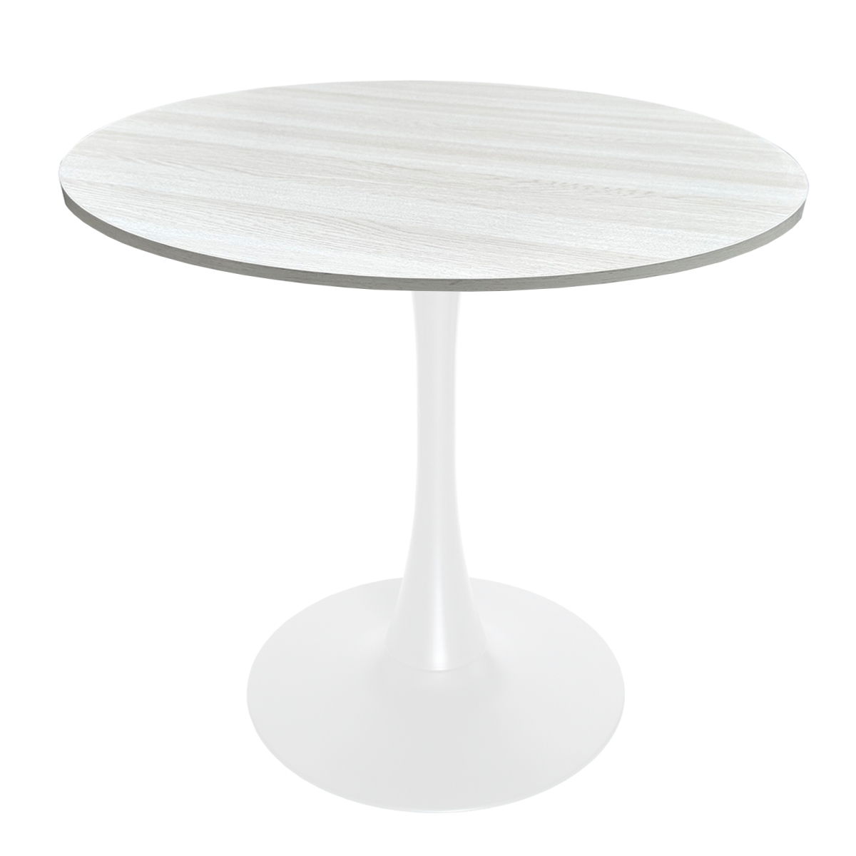 BTW-36LNW Bristol Dining Table, White Base with 36 in. Round Light Natural MDF Top