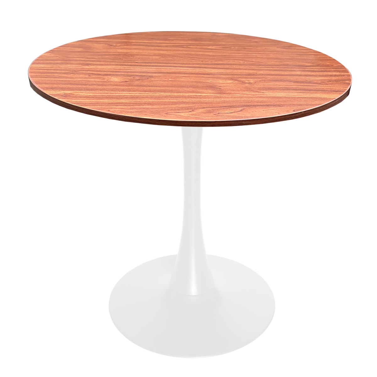 BTW-36CBR Bristol Dining Table, White Base with 36 in. Round Cognac Brown MDF Top