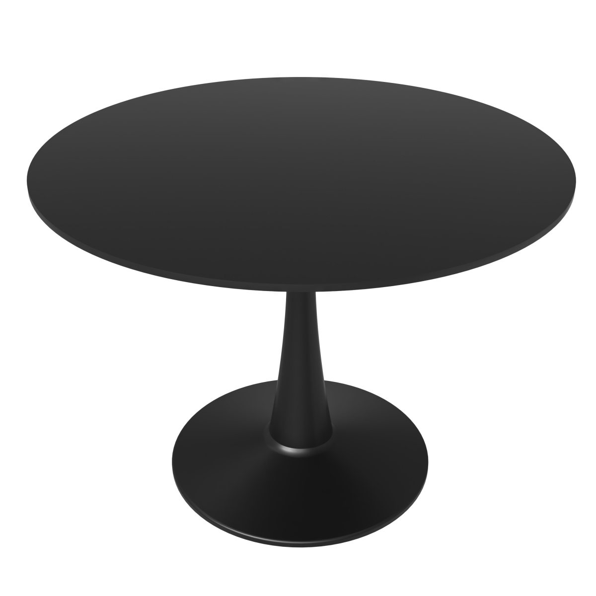 BTBL-40BL 40 in. Bristol Round Dining Table, Black Base with Black Top