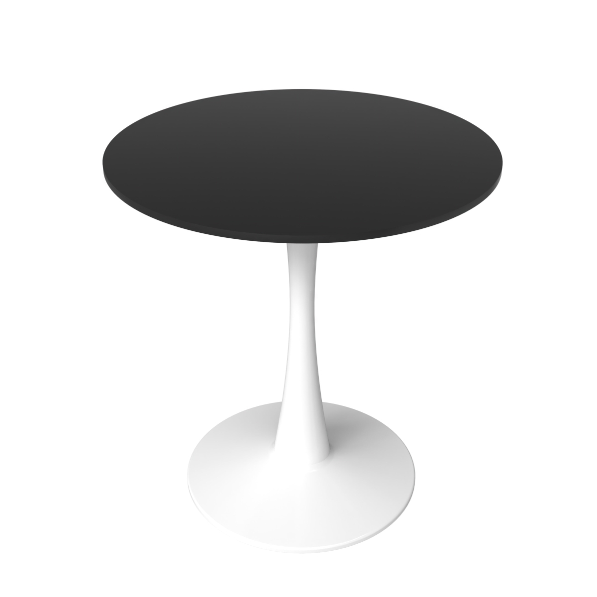 BTW-27BL 27 in. Bristol Round Dining Table - White Base with Black Top