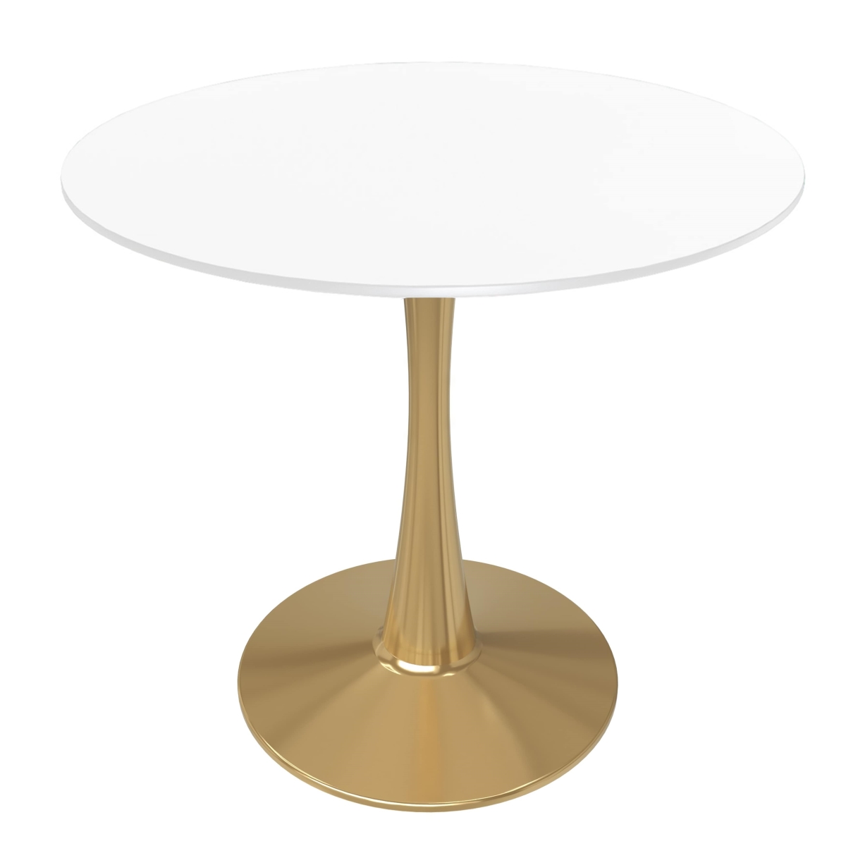 BTG-27W 27 in. Bristol Round Dining Table - Gold Base with White Top