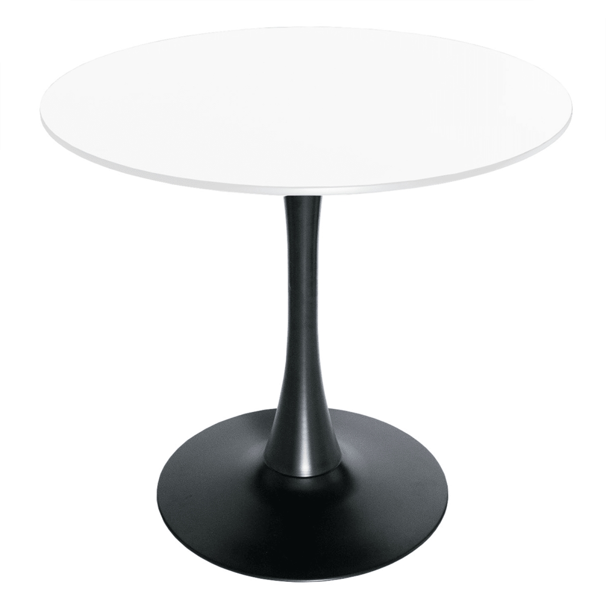 Bristol Modern Round Dining Table with MDF Wood Top and Steel Pedestal Base