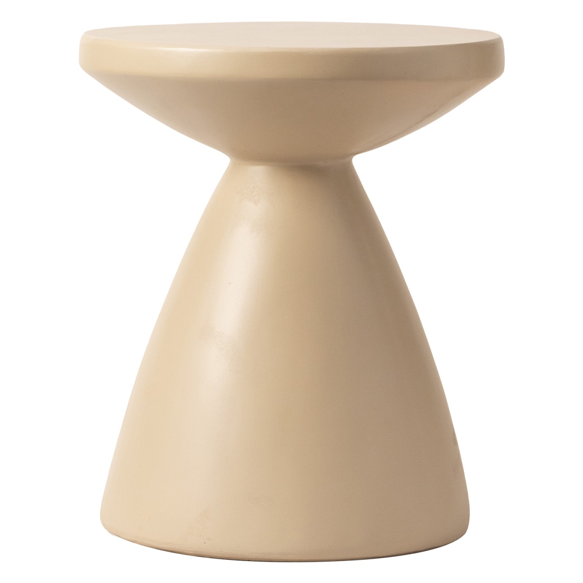 Dune 17 in Round Fiberstone Side Table, Pedestal Base, Weatherproof, Fully Assembled