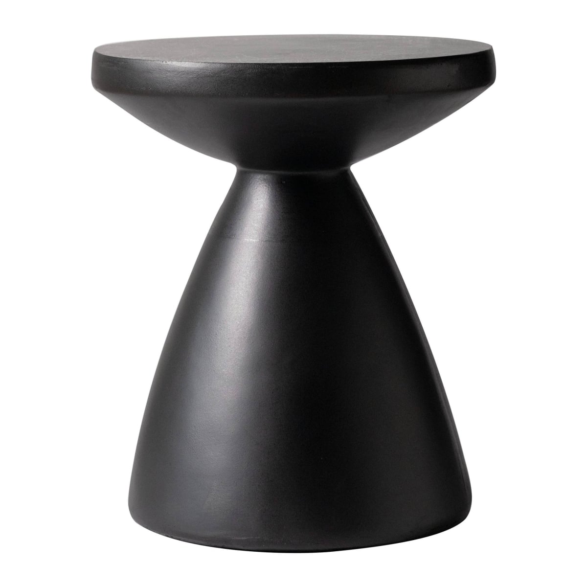 Dune 17 in Round Fiberstone Side Table, Pedestal Base, Weatherproof, Fully Assembled