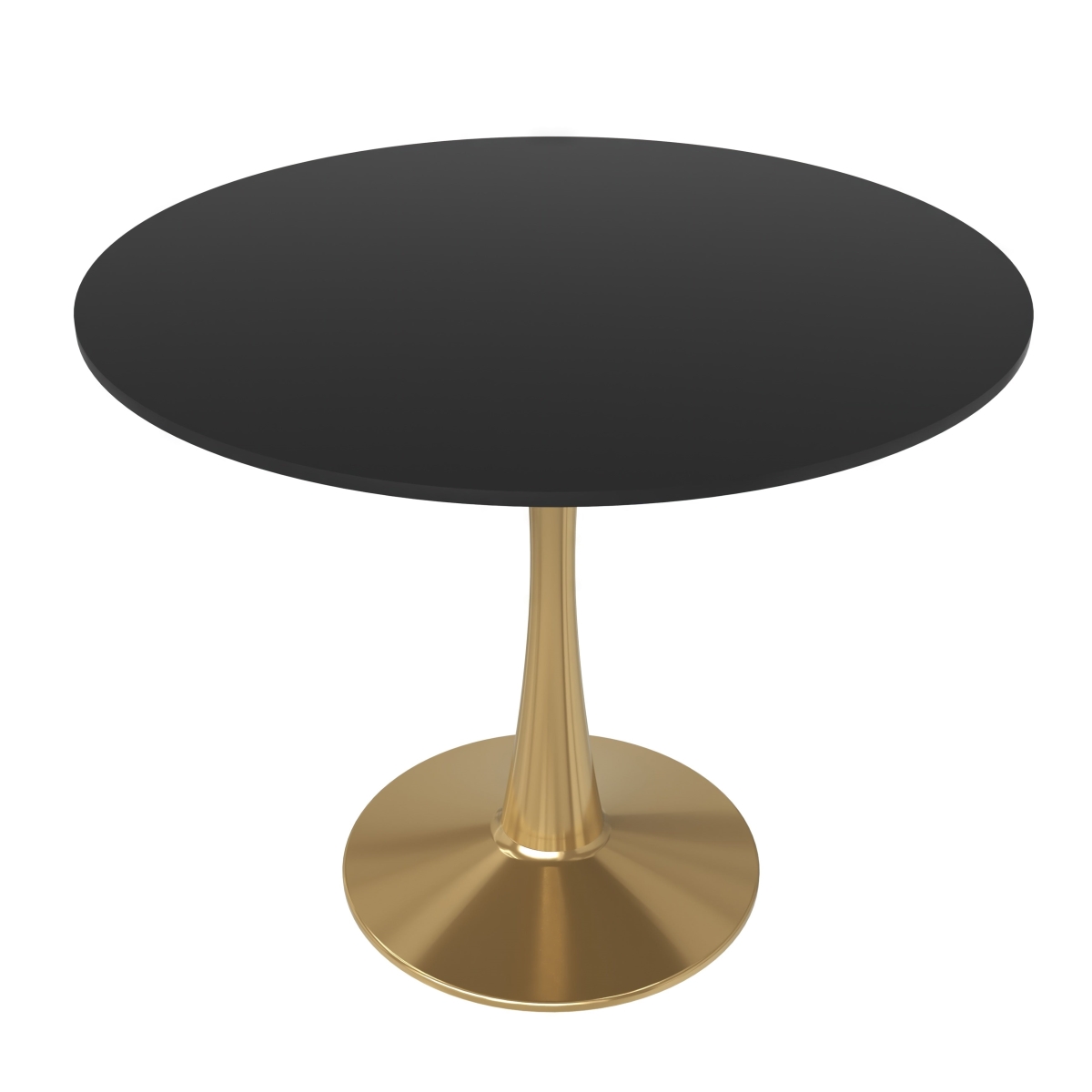 BTG-35BL 35 in. Bristol Round Dining Table - Gold Base with Black Top
