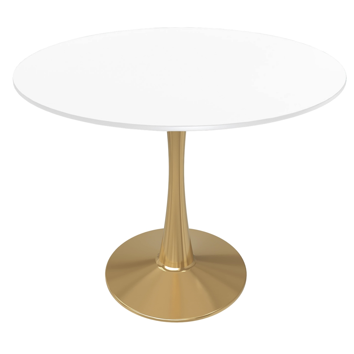 BTG-31W 31 in. Bristol Round Dining Table - Gold Base with White Top