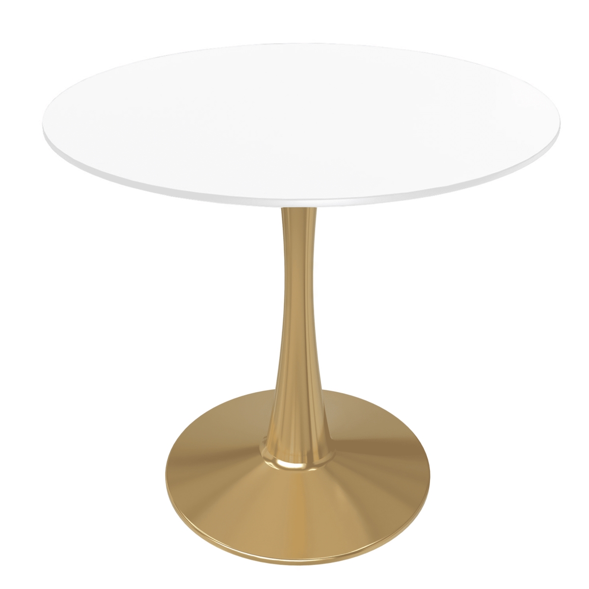 BTG-24W 24 in. Bristol Round Dining Table - Gold Base with White Top