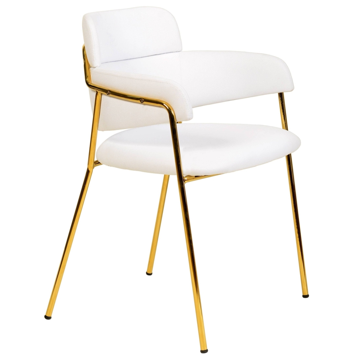 ACG22W Axis Collection Modern Gold Dining Chair, White