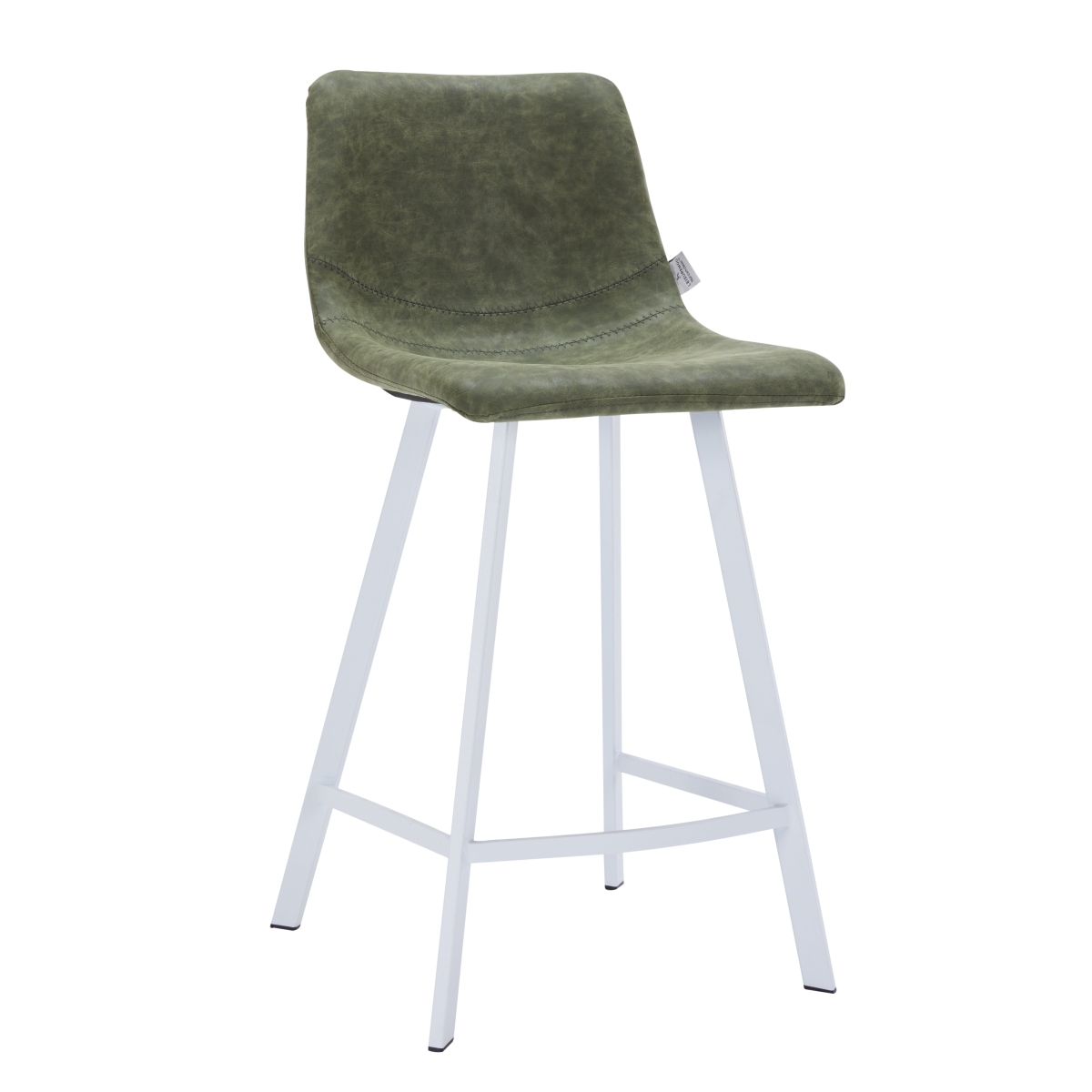 ESW-24G Elland Counter Stool, Olive Green & White Base