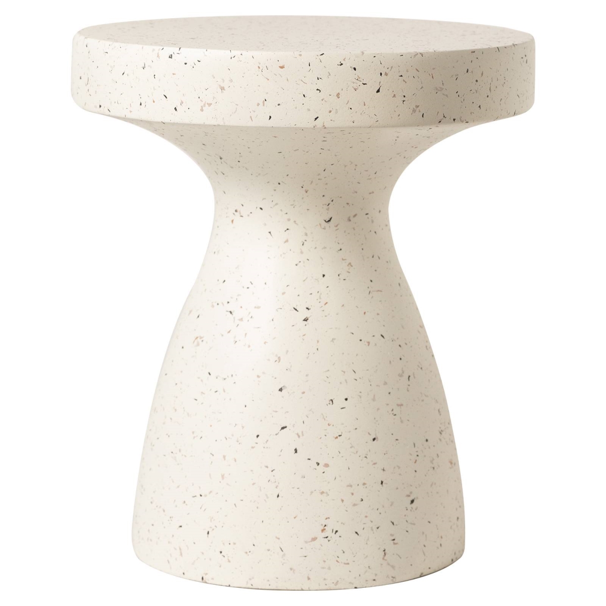 WST16W Wisp Series Modern Side End Table, Terrazzo White