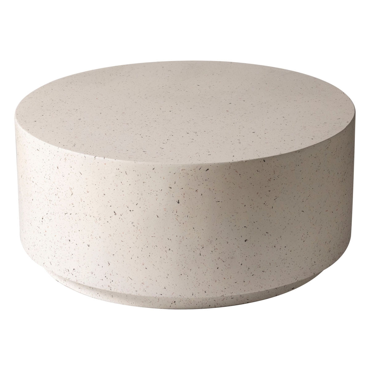Terra 36 in Round Fiberstone Side Table, Weatherproof, Indoor/Outdoor, Fully Assembled
