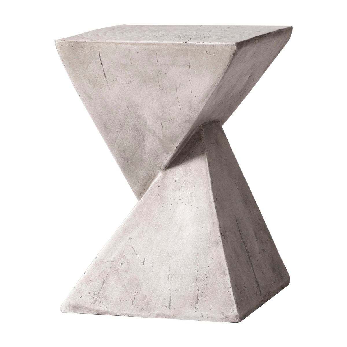 GST13MW Glint Collection Fiberglass Outdoor Side Table, Marble White