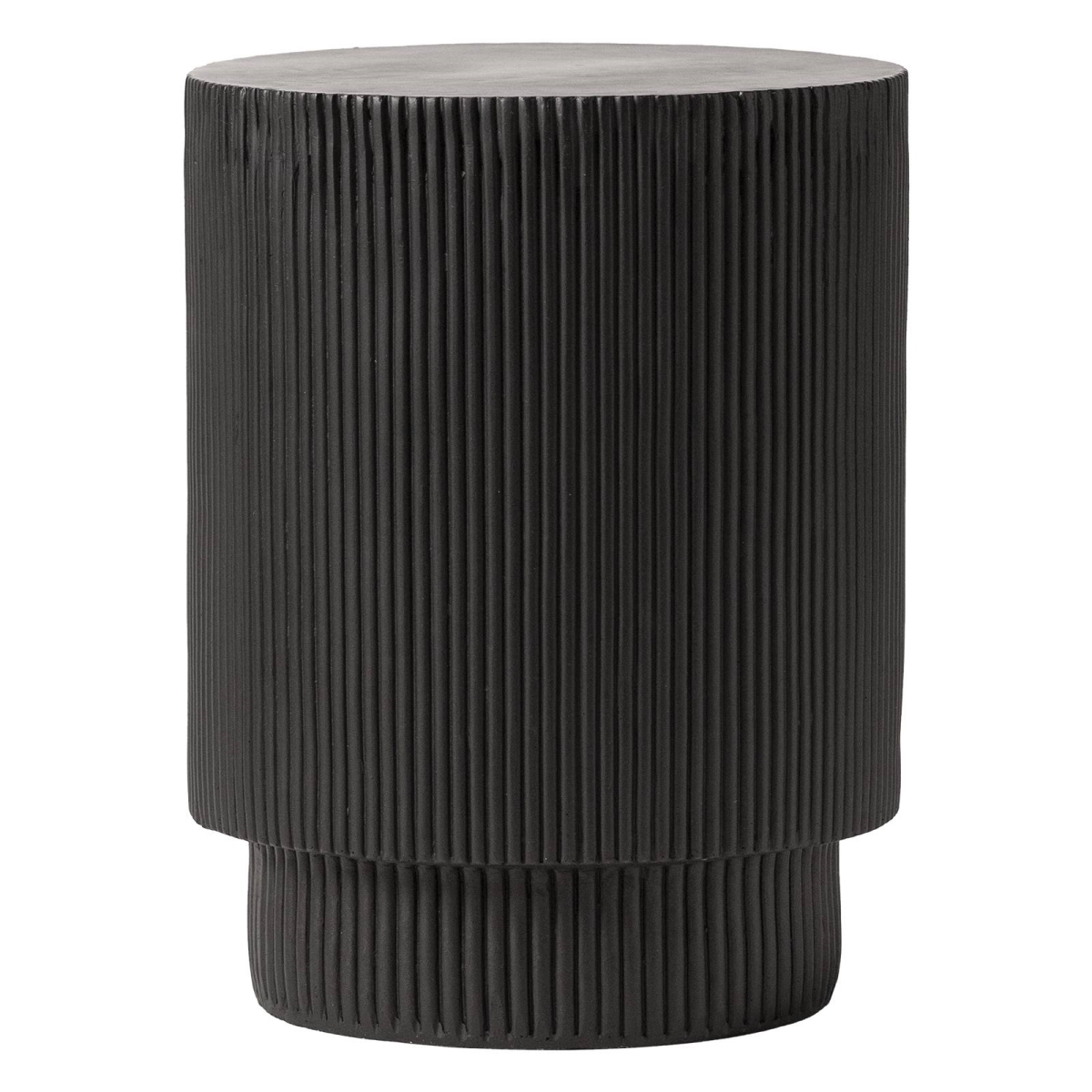 Eden 14 in Round Stone Side Table, Weatherproof Pedestal Base, Fully Assembled