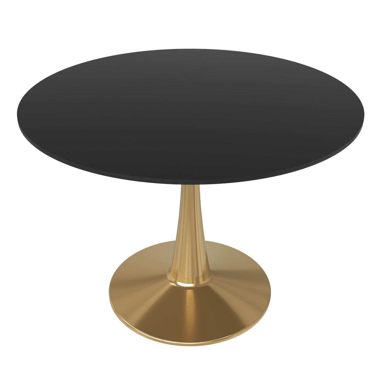 BTG-40BL 40 in. Bristol Round Dining Table - Gold Base with Black Top