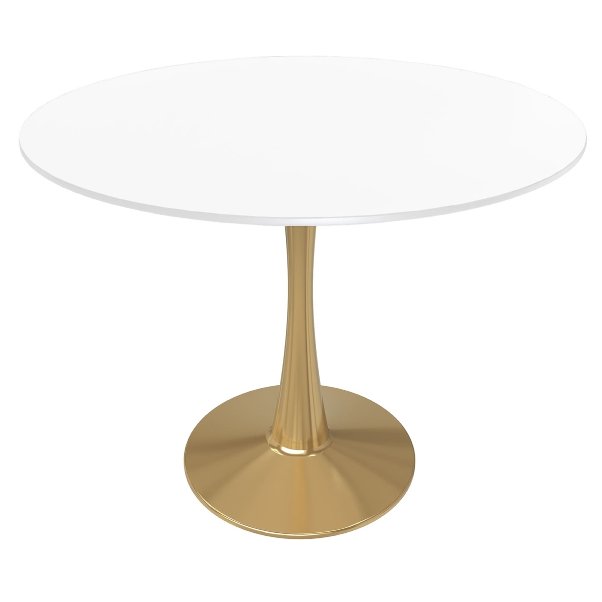 BTG-35W 35 in. Bristol Round Dining Table - Gold Base with White Top