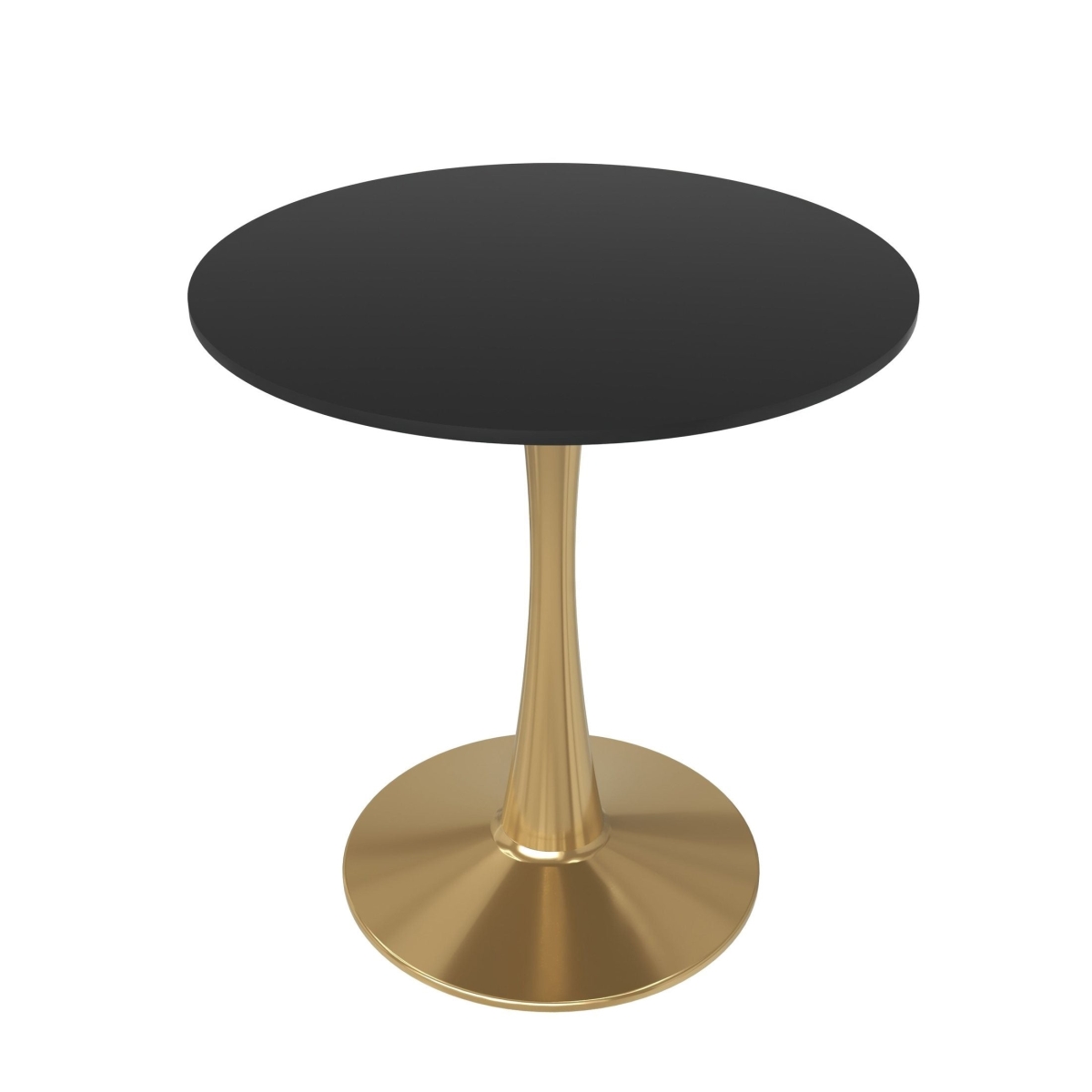 BTG-24BL 24 in. Bristol Round Dining Table - Gold Base with Black Top