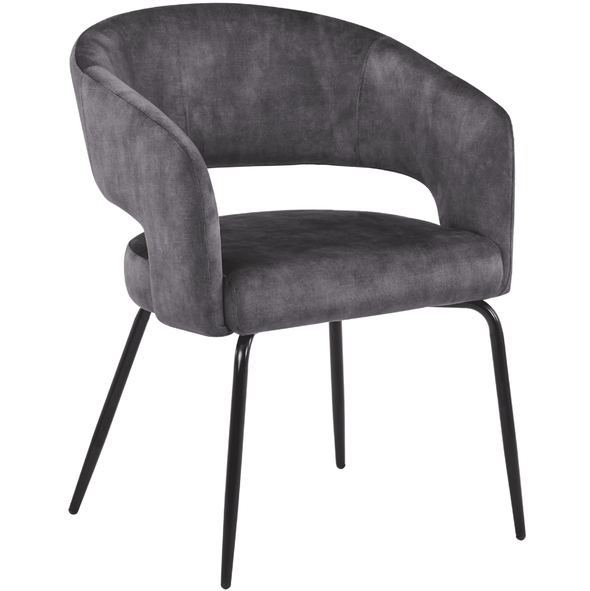 GDC52CH Gavin Series Modern Dining Chair with Black Frame, Charcoal Velvet