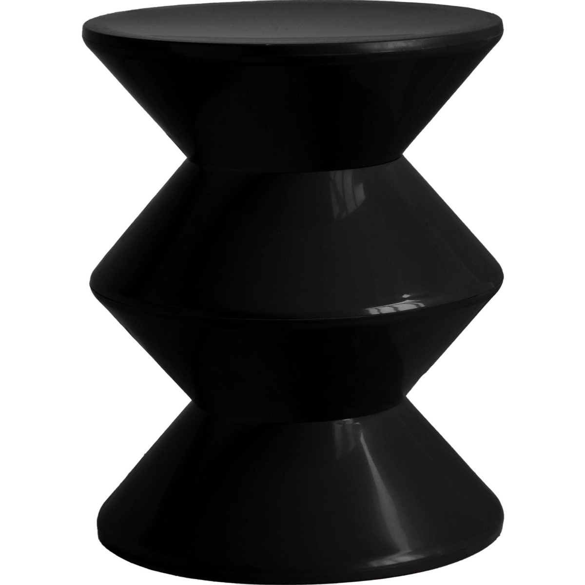 Aura Modern Side Table - Double Hourglass Design, ABS Plastic, Indoor/Outdoor Use