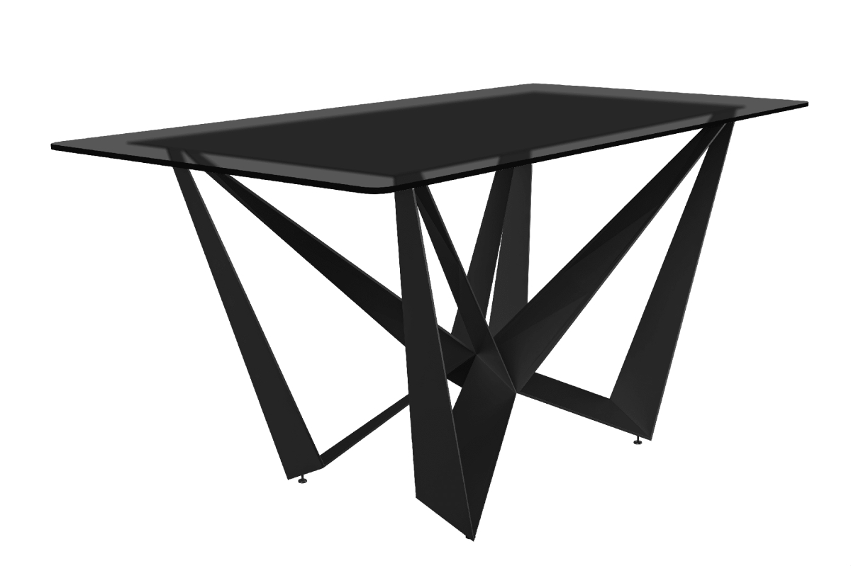 NTBL-55BLG-S Nuvor Series Modern Dining Table, Black Base with 55 in. Black & Gold Sintered Stone Top