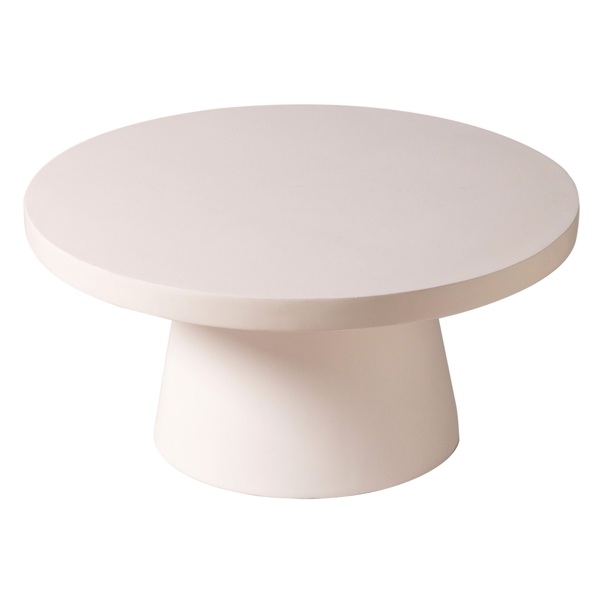 Dune Modern Round Side Table - Weather-Resistant Fiberstone Indoor/Outdoor Table