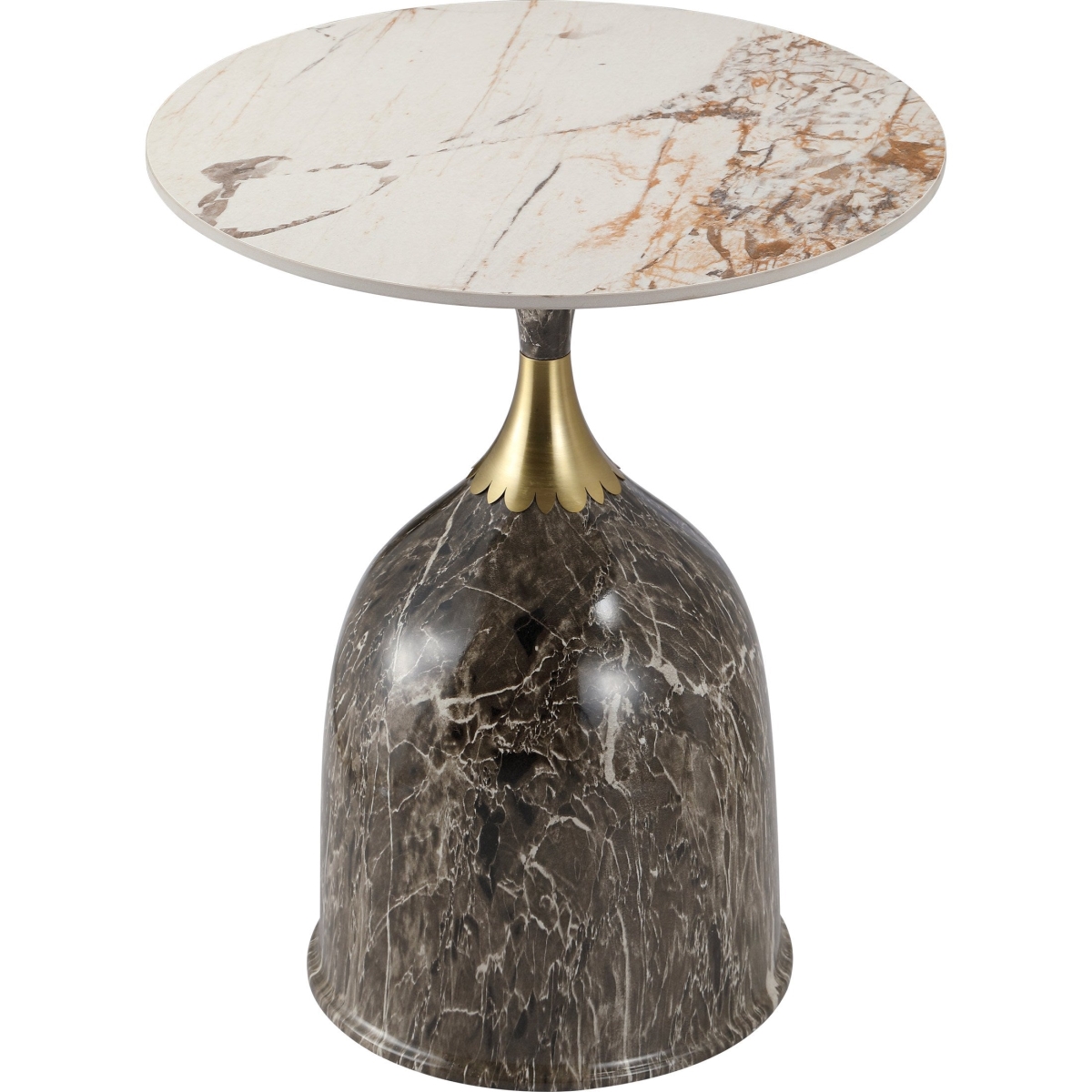 OST40MABR Oslo Collection Modern End Table, Marbled Brown