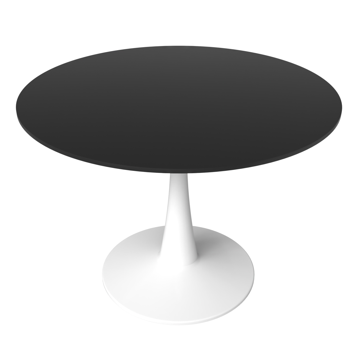 BTW-40BL 40 in. Bristol Round Dining Table, White Base with Black Top