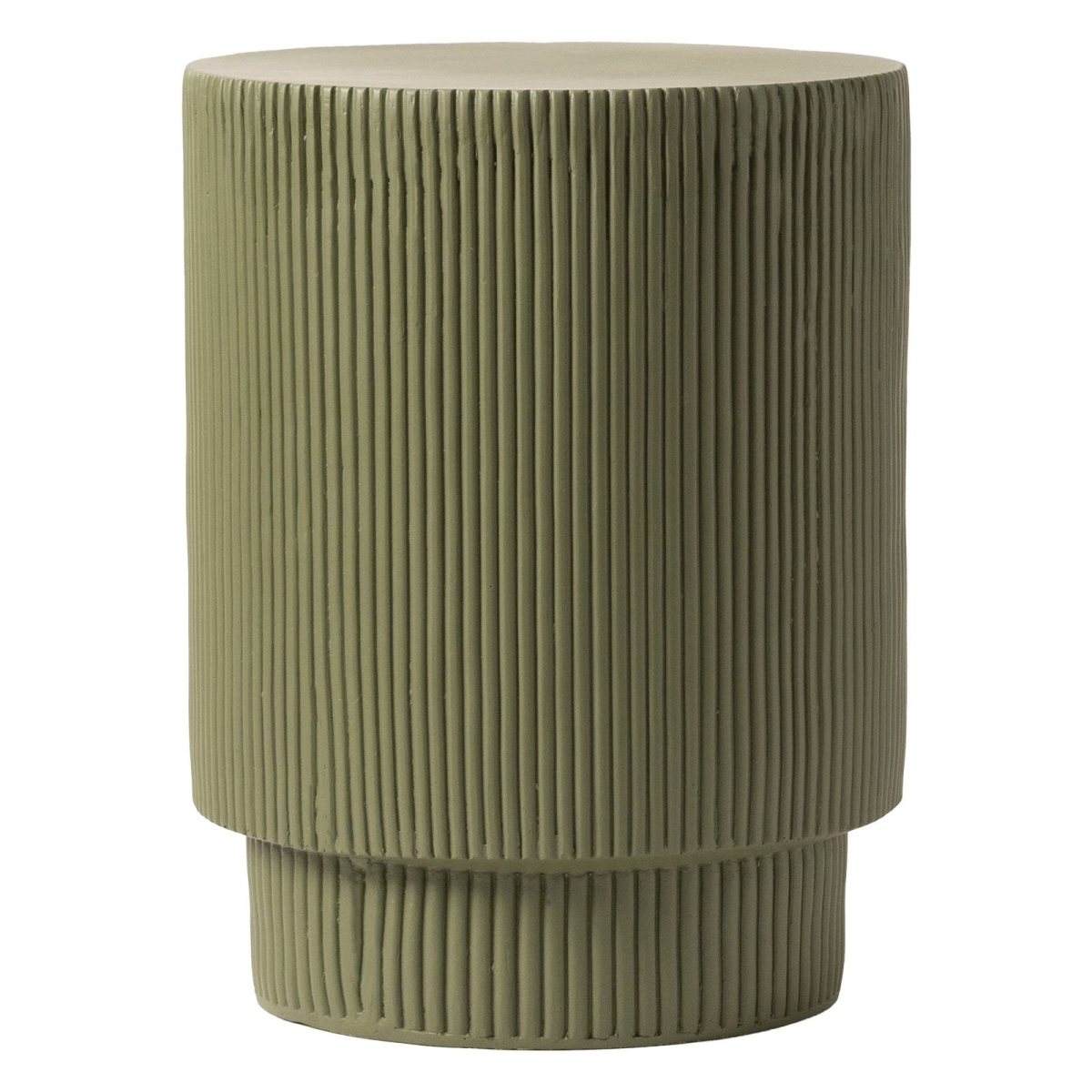 Eden 14 in Round Stone Side Table, Weatherproof Pedestal Base, Fully Assembled