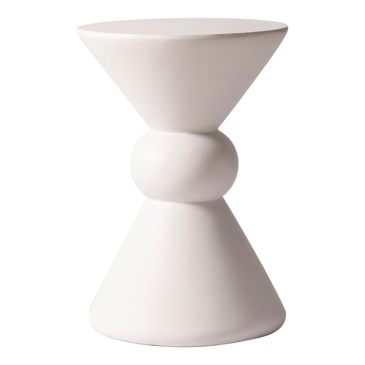 Echo 13 in Round Stone Side Table, Weather-Resistant, Fully Assembled