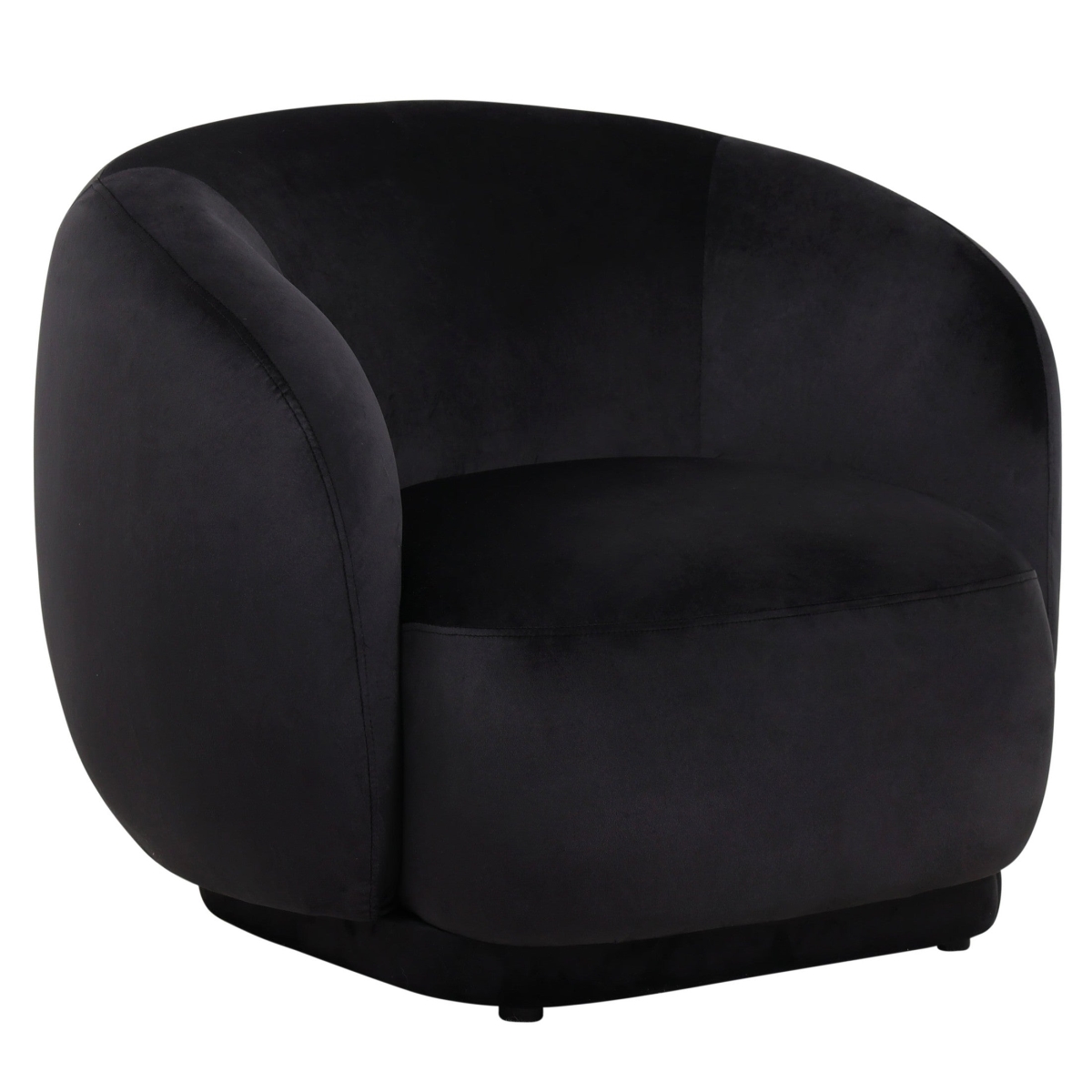 FS36V-BL Faze Collection Modern Single Seater Sofa, Black Velvet