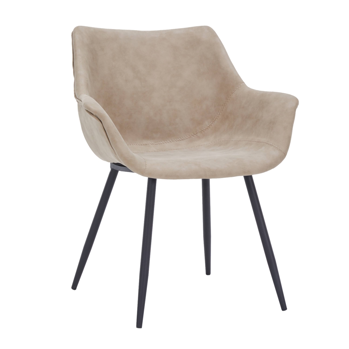 EC26TP Markley Modern Leather Dining Arm Chair, Taupe