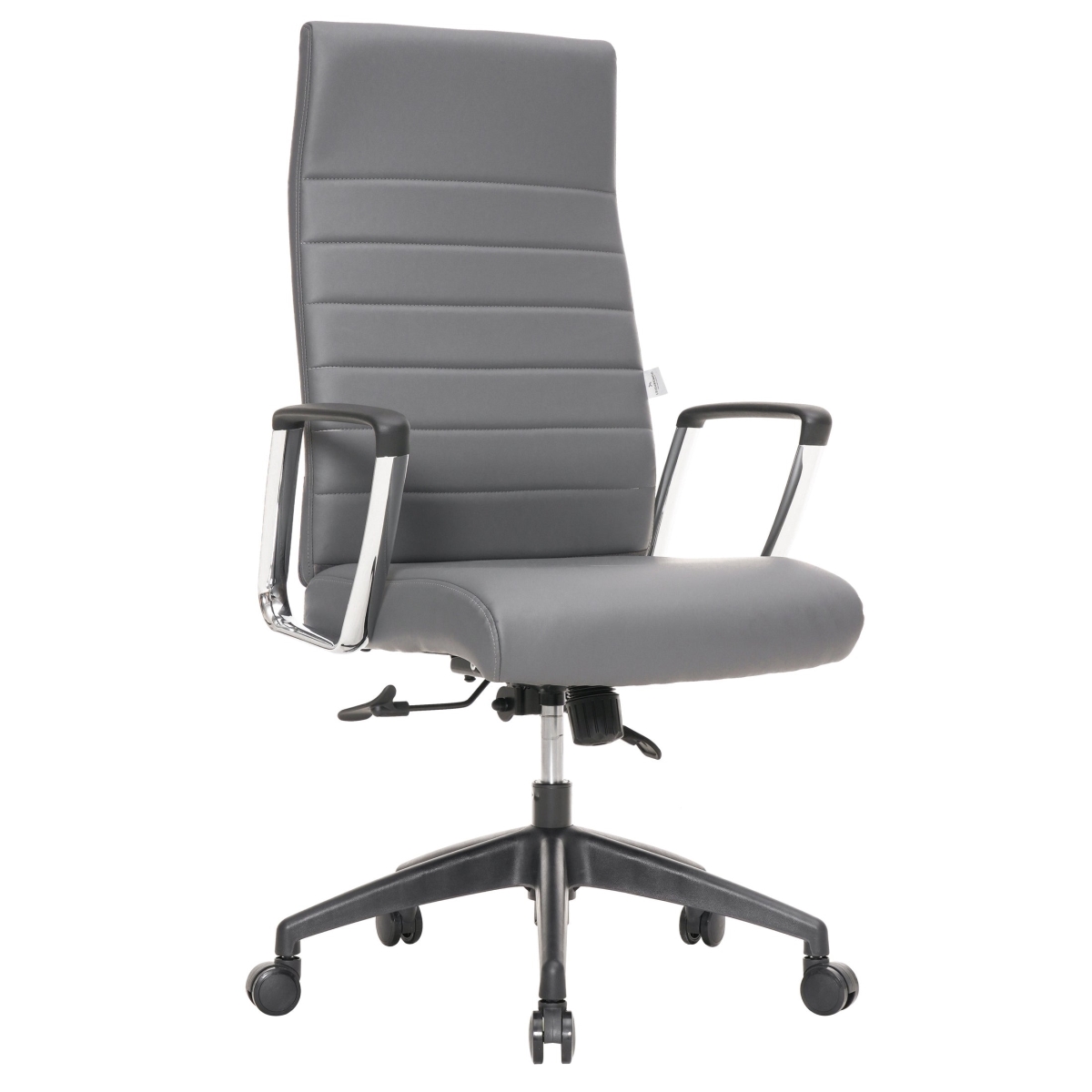 HO20GRL Hilton Modern High-Back Leather Office Chair, Gray