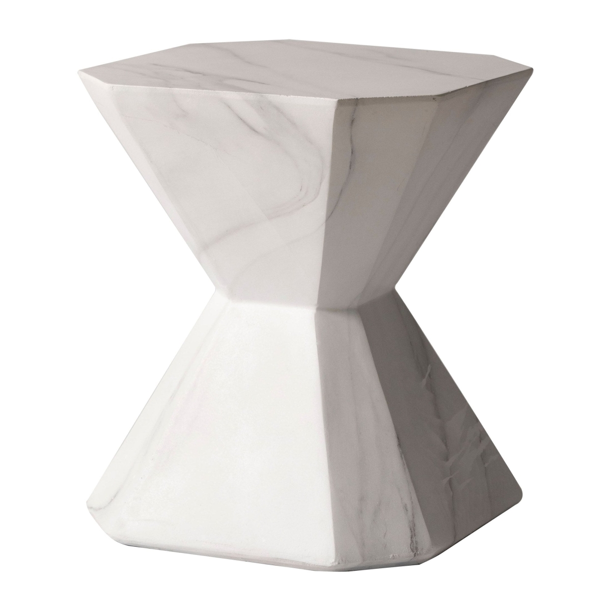 Azure 17 in Modern Round Fiberstone Side Table, Weather-Resistant, Fully Assembled