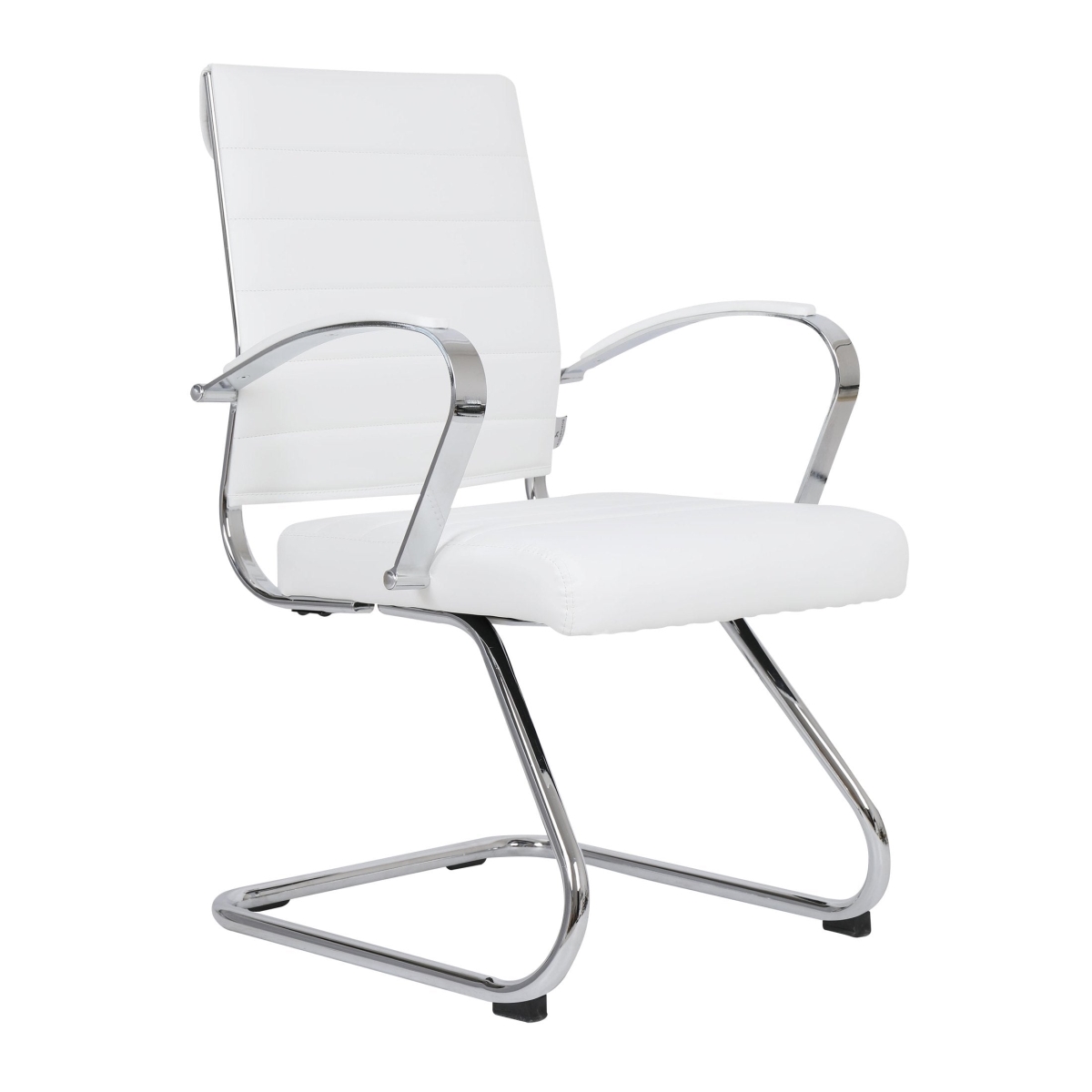 Benmar Modern Office Chair with Faux Leather Sled Base Task Chair & Arms