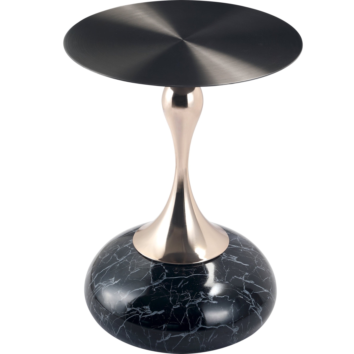 SST40MRBL Savoy Collection Modern End Table, Stone Black