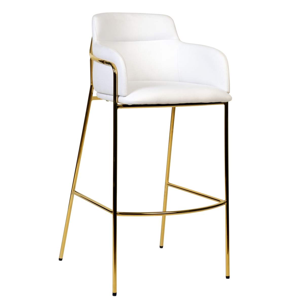 ACG29W Axis Collection Modern Gold Bar Height Chair, White