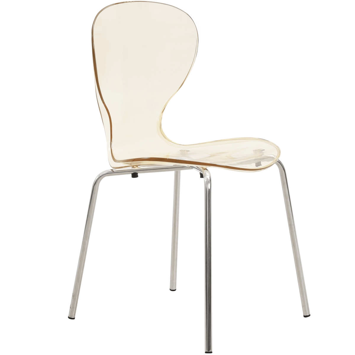 OCS-17A Modern Oyster Transparent Dining Side Chair, Amber