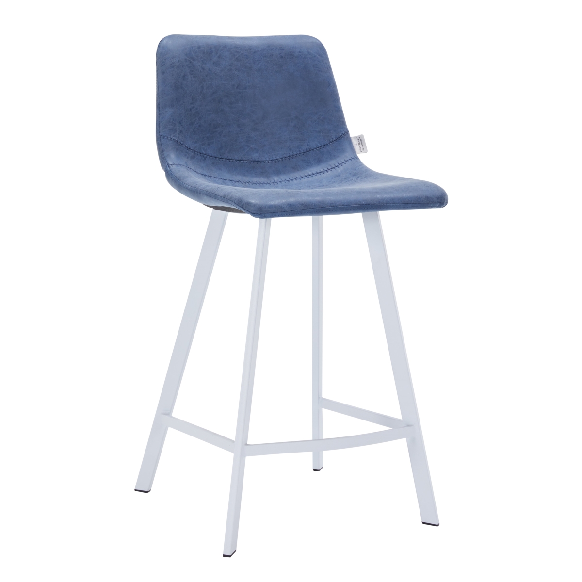 ESW-24BU Elland Counter Stool, Peacock Blue & White Base