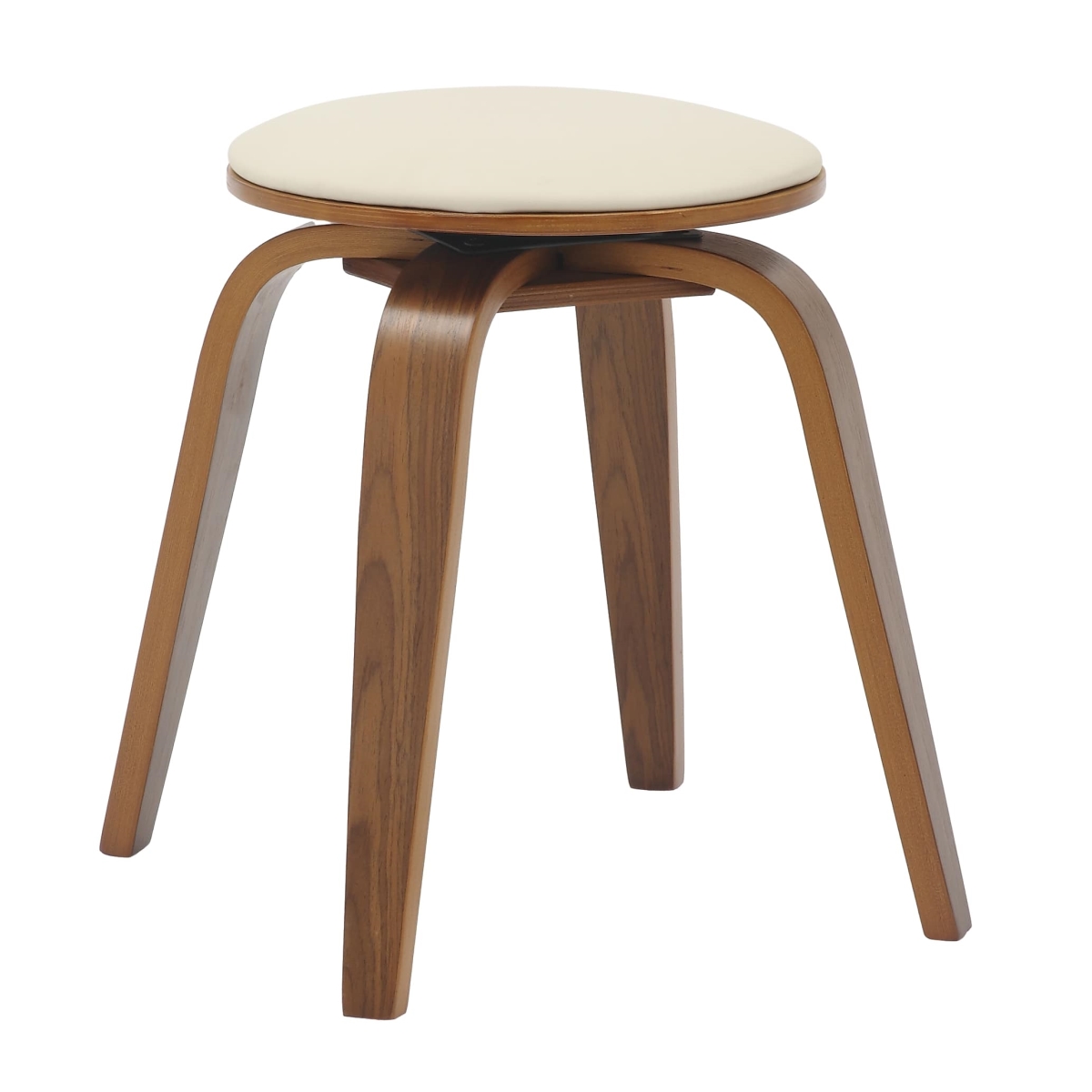 PDSWN-19LTP Pelya Collection Modern Wooden Dining Stool, Walnut & Light Taupe