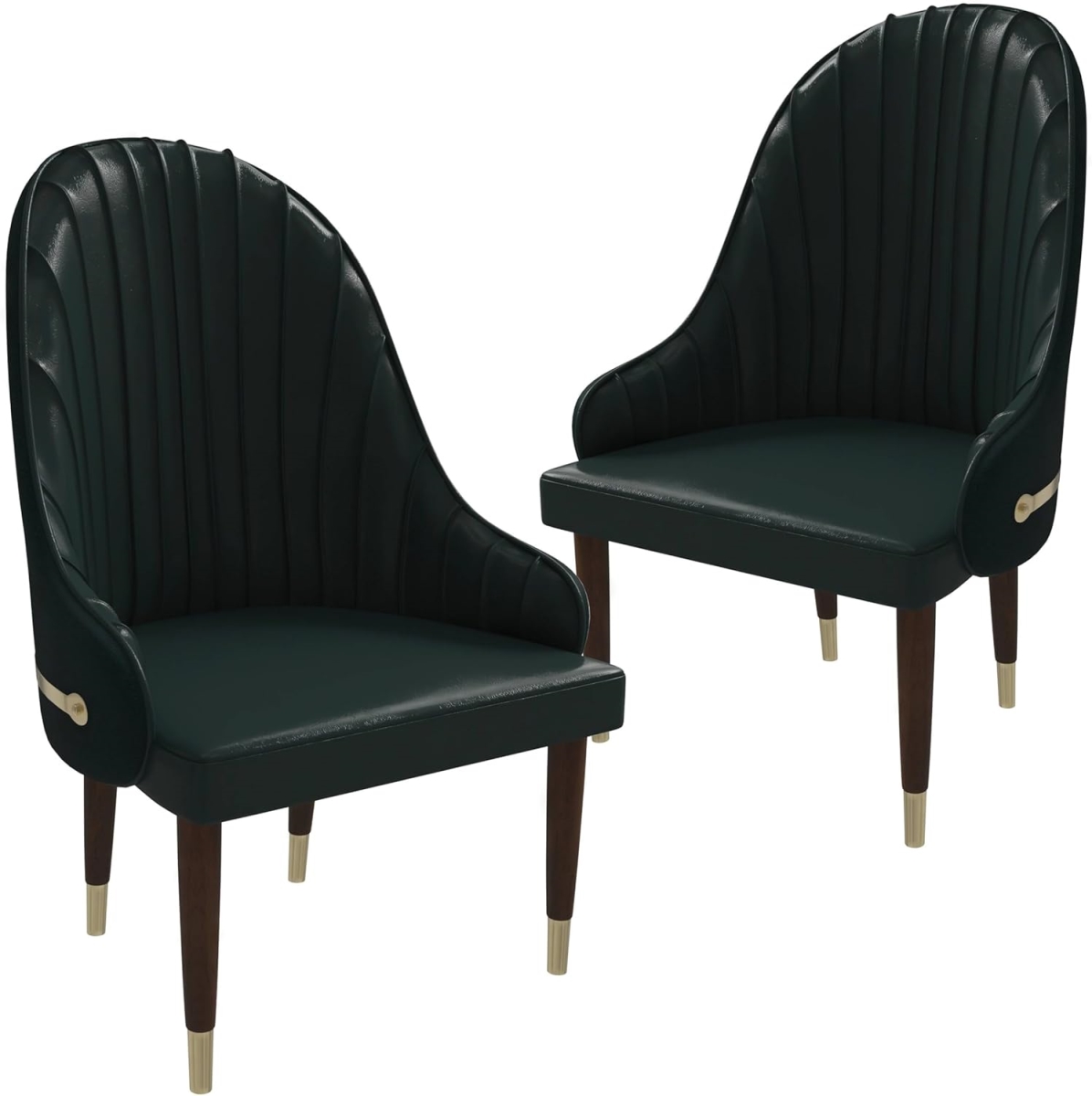 EC59G2 Elara Collection Wooden Dining Chair, Two-tone Green - Set of 2
