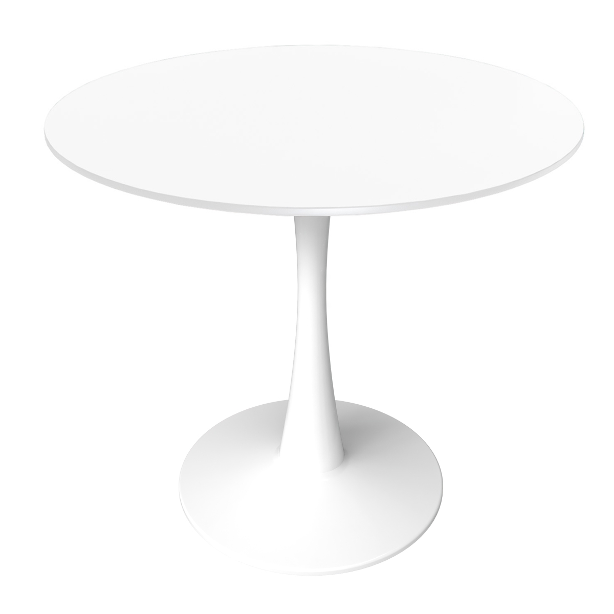 BTW-27W 27 in. Bristol Round Dining Table - White Base with White Top