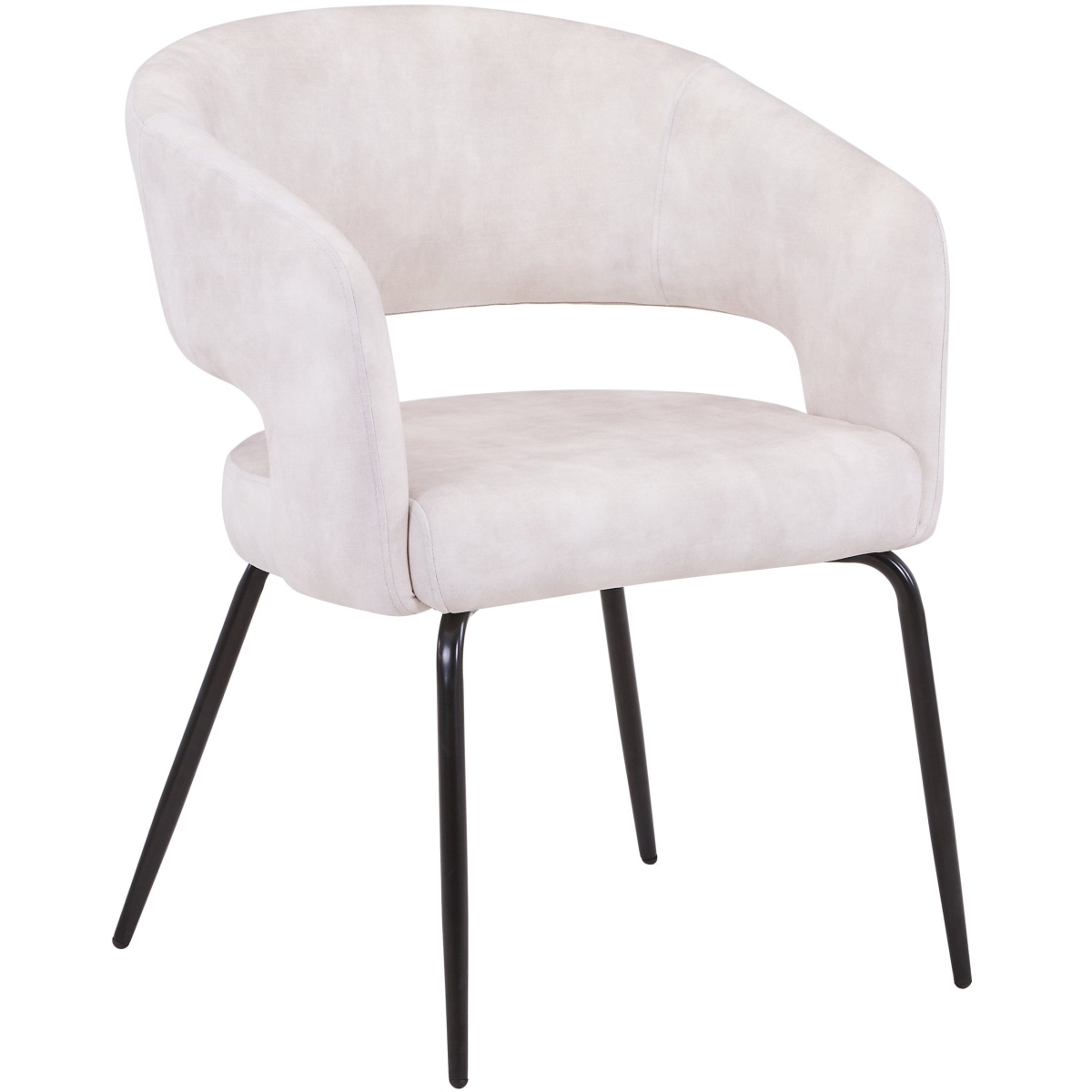 GDC52BG Gavin Series Modern Dining Chair with Black Frame, Beige Velvet