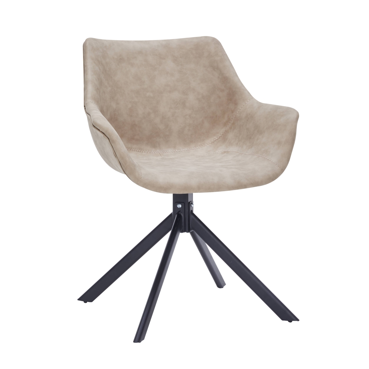 ESCBL-26-TP Markley Modern Leather Dining Swivel Arm Chair, Taupe