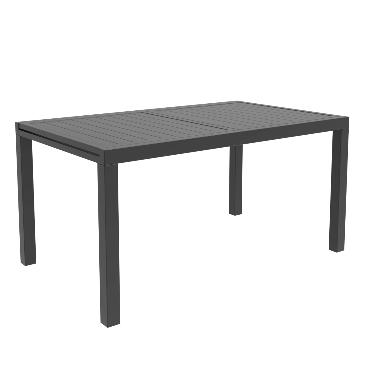 MDT78BL 78 - 118 in. Marlin Extendable Outdoor Dining Table, Black