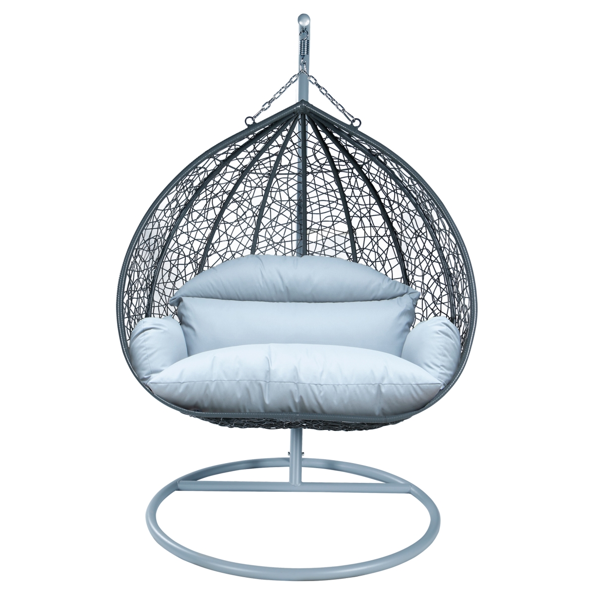 RSCGR-57LGR Recluse Modern Outdoor Swing Chair Grey Frame with ES57 Light Grey Cushion