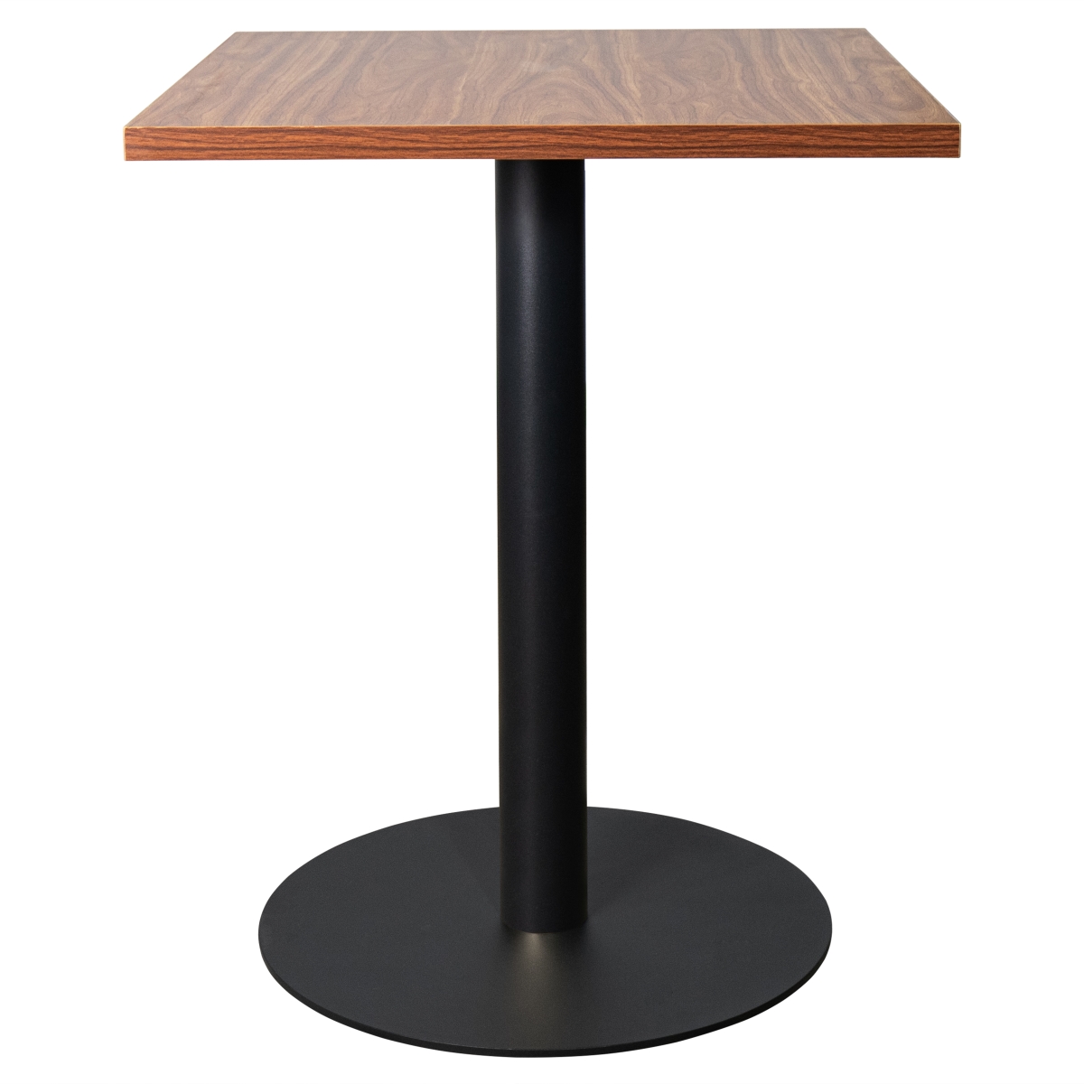 VRTBL-S24CBR Vail Dining Table Black Base with 24 in. Square Cognac Brown MDF Top