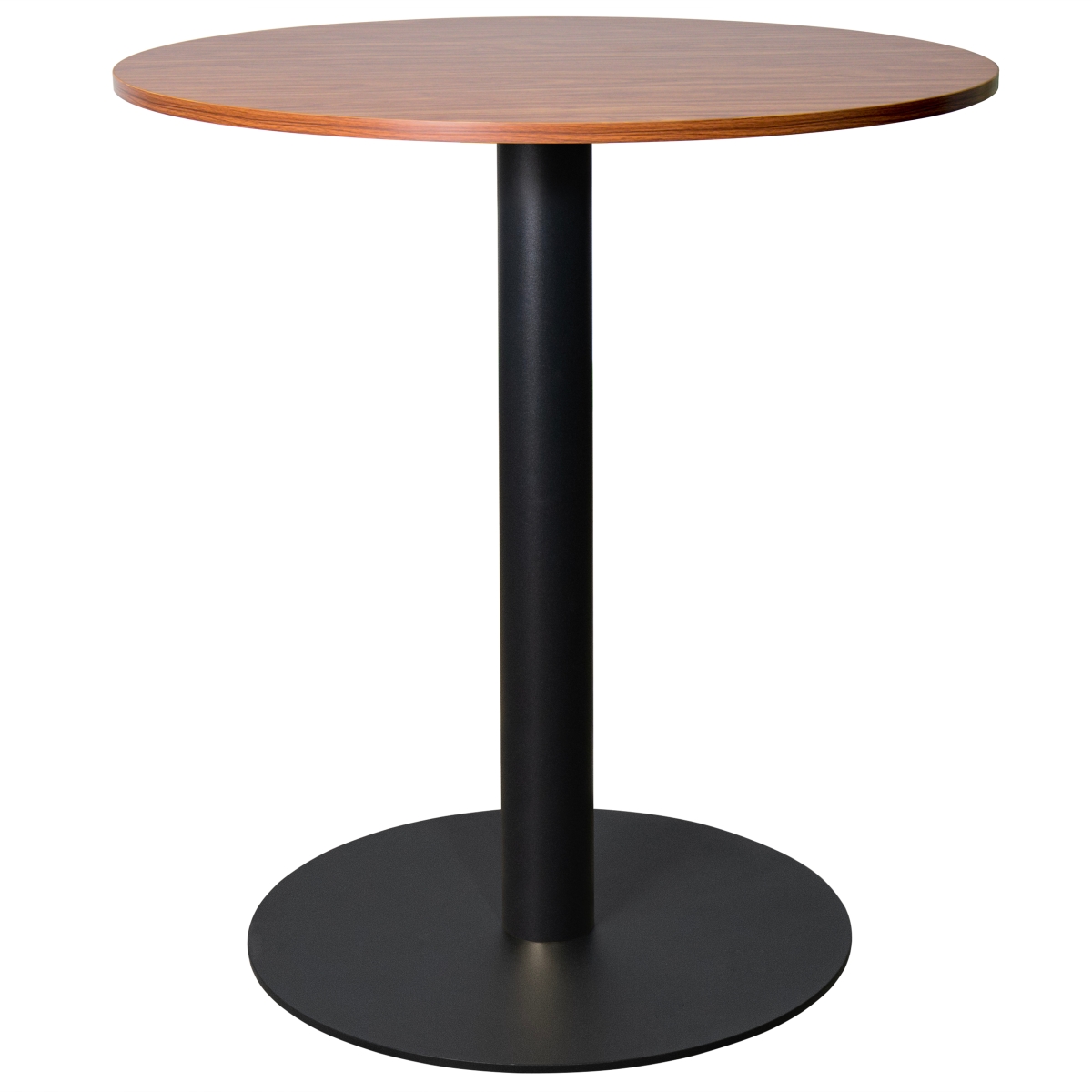 VRTBL-36CBR Vail Dining Table Black Base with 36 in. Round Cognac Brown MDF Top