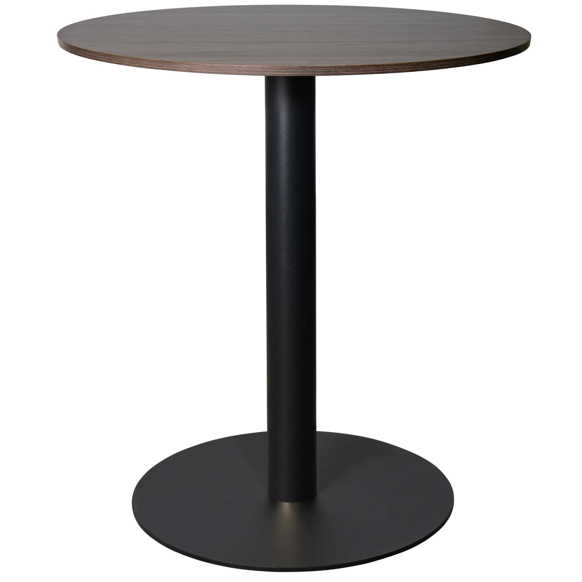 VRTBL-27DBR Vail Dining Table Black Base with 27 in. Round Dark Brown MDF Top