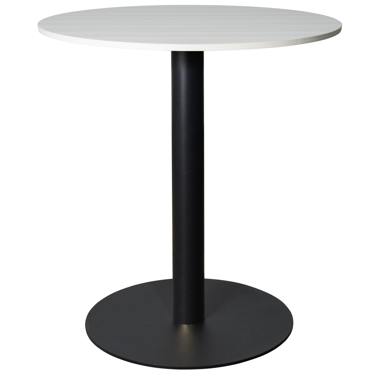 VRTBL-27LNW Vail Dining Table Black Base with 27 in. Round Light Wood Brown MDF Top