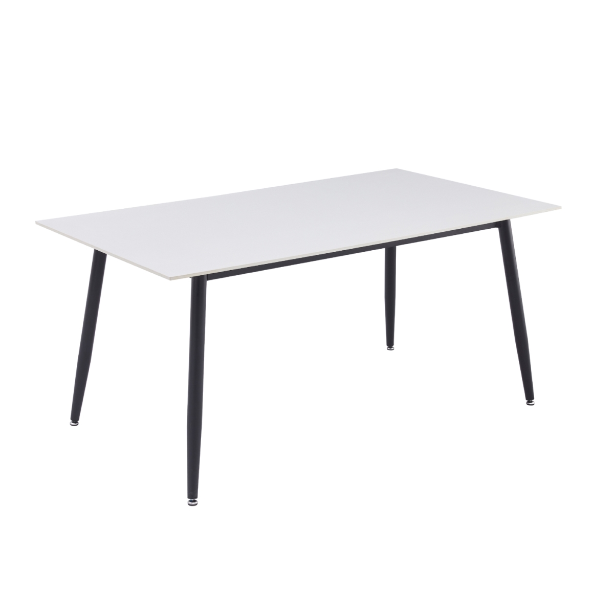 ZT39BL-55SW-S Zayle Series Modern Dining Table Black Base with 55 in. Solid White Sintered Stone Top